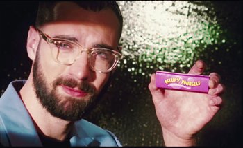 Movie still from “Two Door Cinema Club - Are We Ready” (2016), directed by Thunderlips – Close Up shot, Low angle