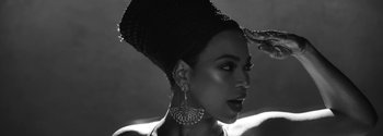 Movie still from “Beyoncé - Sorry” (2016), directed by Kahlil Joseph – Close Up shot, Low angle