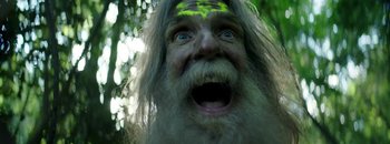 Movie still from “Frankie Sinatra - The Avalanches” (2016), directed by Manu Cossu – Extreme Close Up shot, Low angle