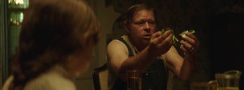 Movie still from “Frankie Sinatra - The Avalanches” (2016), directed by Manu Cossu – Medium shot, Over the shoulder angle