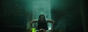 Movie still from “Frankie Sinatra - The Avalanches” (2016), directed by Manu Cossu – Medium shot, Low angle