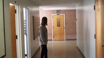 Movie still from “Radiohead - Daydreaming” (2016), directed by Paul Thomas Anderson – Wide shot, Over the shoulder angle