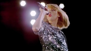 Movie still from “Taylor Swift - New Romantics” (2016), directed by Jonas Åkerlund – Medium shot, Low angle