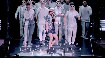 Movie still from “Taylor Swift - New Romantics” (2016), directed by Jonas Åkerlund – Wide shot, Low angle