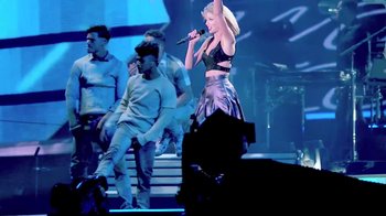 Movie still from “Taylor Swift - New Romantics” (2016), directed by Jonas Åkerlund – Wide shot, Low angle