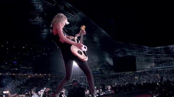 Movie still from “Taylor Swift - New Romantics” (2016), directed by Jonas Åkerlund – Wide shot, Low angle