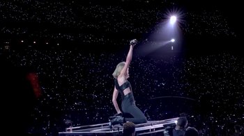 Movie still from “Taylor Swift - New Romantics” (2016), directed by Jonas Åkerlund – Wide shot, Overhead angle