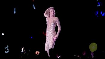 Movie still from “Taylor Swift - New Romantics” (2016), directed by Jonas Åkerlund – Medium shot, Low angle