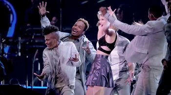 Movie still from “Taylor Swift - New Romantics” (2016), directed by Jonas Åkerlund – Medium shot, Low angle