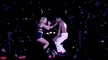 Movie still from “Taylor Swift - New Romantics” (2016), directed by Jonas Åkerlund – Wide shot, Low angle