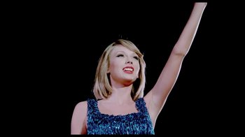 Movie still from “Taylor Swift - New Romantics” (2016), directed by Jonas Åkerlund – Medium shot, Low angle