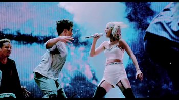 Movie still from “Taylor Swift - New Romantics” (2016), directed by Jonas Åkerlund – Medium shot, Low angle