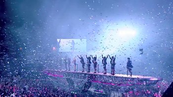 Movie still from “Taylor Swift - New Romantics” (2016), directed by Jonas Åkerlund – Extreme Wide shot, Overhead angle