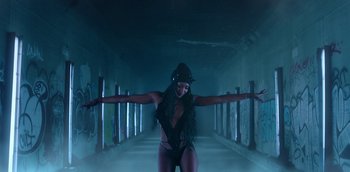 Movie still from “ANOHNI - Drone Bomb Me” (2016), directed by Nabil Elderkin – Wide shot, Low angle