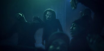 Movie still from “ANOHNI - Drone Bomb Me” (2016), directed by Nabil Elderkin – Medium shot, Low angle