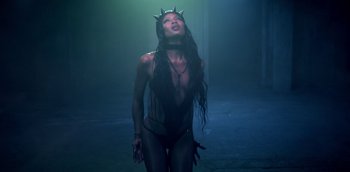 Movie still from “ANOHNI - Drone Bomb Me” (2016), directed by Nabil Elderkin – Medium shot, Low angle