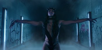 Movie still from “ANOHNI - Drone Bomb Me” (2016), directed by Nabil Elderkin – Medium shot, Low angle