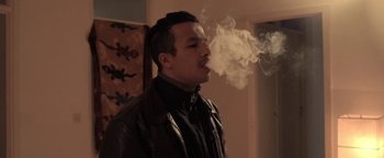 Movie still from “The Blaze - Virile” (2016), directed by The Blaze – Medium shot, Low angle