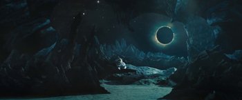 Movie still from “David Bowie - Blackstar” (2015), directed by Johan Renck – Extreme Wide shot, High angle