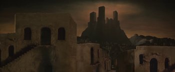 Movie still from “David Bowie - Blackstar” (2015), directed by Johan Renck – Extreme Wide shot, Low angle