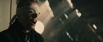 Movie still from “David Bowie - Blackstar” (2015), directed by Johan Renck – Close Up shot, Over the shoulder angle