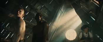 Movie still from “David Bowie - Blackstar” (2015), directed by Johan Renck – Medium shot, Low angle