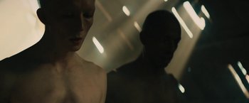 Movie still from “David Bowie - Blackstar” (2015), directed by Johan Renck – Medium shot, Low angle