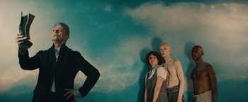 Movie still from “David Bowie - Blackstar” (2015), directed by Johan Renck – Medium shot, Low angle