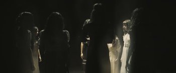 Movie still from “David Bowie - Blackstar” (2015), directed by Johan Renck – Medium shot, Low angle