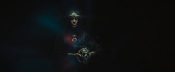 Movie still from “David Bowie - Blackstar” (2015), directed by Johan Renck – Medium shot, Low angle