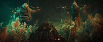 Movie still from “David Bowie - Blackstar” (2015), directed by Johan Renck – Wide shot, Low angle