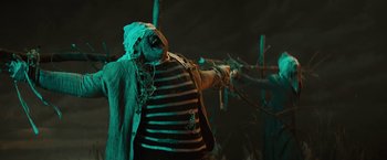 Movie still from “David Bowie - Blackstar” (2015), directed by Johan Renck – Medium shot, Low angle