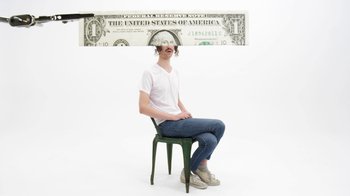 Movie still from “Darwin Deez - The Mess She Made” (2015), directed by Oscar Hudson – Medium shot, Low angle