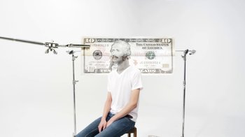 Movie still from “Darwin Deez - The Mess She Made” (2015), directed by Oscar Hudson – Medium shot, High angle