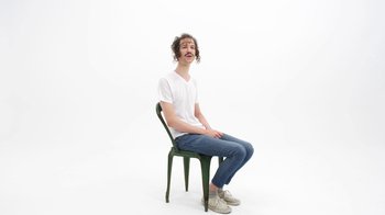 Movie still from “Darwin Deez - The Mess She Made” (2015), directed by Oscar Hudson – Medium shot, Low angle