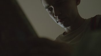 Movie still from “Cold Specks - Neuroplasticity” (2015), directed by Young Replicant – Extreme Close Up shot, Low angle