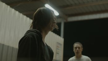 Movie still from “Cold Specks - Neuroplasticity” (2015), directed by Young Replicant – Medium shot, Over the shoulder angle