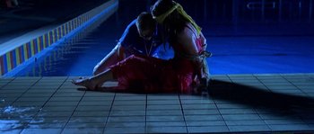 Movie still from “LarzRanda - Lifeguard” (2015), directed by Thunderlips – Wide shot, Overhead angle
