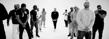 Movie still from “Drake - Energy” (2015), directed by Manu Cossu – Wide shot, Low angle