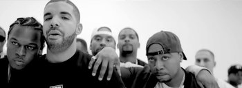 Movie still from “Drake - Energy” (2015), directed by Manu Cossu – Close Up shot, Low angle