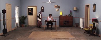 Movie still from “Gilligan Moss - Choreograph” (2015), directed by Oscar Hudson – Wide shot, High angle