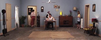 Movie still from “Gilligan Moss - Choreograph” (2015), directed by Oscar Hudson – Extreme Wide shot, High angle