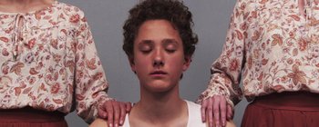 Movie still from “Gilligan Moss - Choreograph” (2015), directed by Oscar Hudson – Close Up shot, Low angle