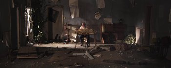 Movie still from “Gilligan Moss - Choreograph” (2015), directed by Oscar Hudson – Wide shot, Overhead angle
