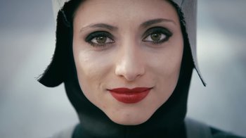 Movie still from “The Chemical Brothers - Go” (2015), directed by Michel Gondry – Close Up shot, Low angle