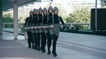 Movie still from “The Chemical Brothers - Go” (2015), directed by Michel Gondry – Wide shot, Low angle