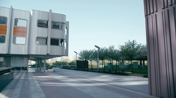 Movie still from “The Chemical Brothers - Go” (2015), directed by Michel Gondry – Extreme Wide shot, Low angle