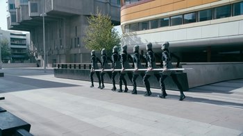 Movie still from “The Chemical Brothers - Go” (2015), directed by Michel Gondry – Extreme Wide shot, Low angle