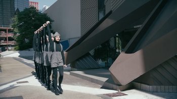 Movie still from “The Chemical Brothers - Go” (2015), directed by Michel Gondry – Wide shot, Low angle