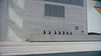 Movie still from “The Chemical Brothers - Go” (2015), directed by Michel Gondry – Extreme Wide shot, Low angle